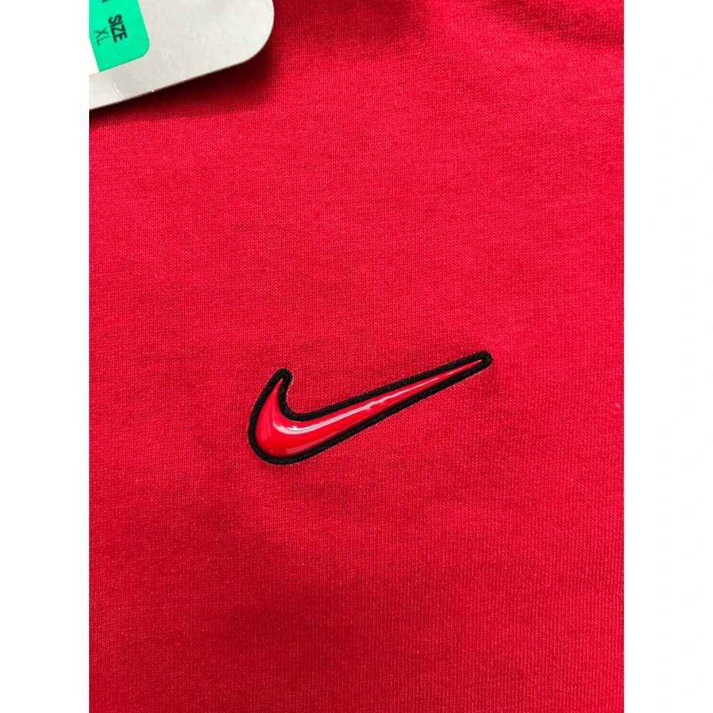 Deadstock VTG y2k Nike red t shirt‎ XL center check swoosh 3D bubble logo NWT